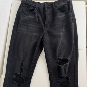 Black Ripped Jeans Junior Size 13 or Women's Size 10 or 12.